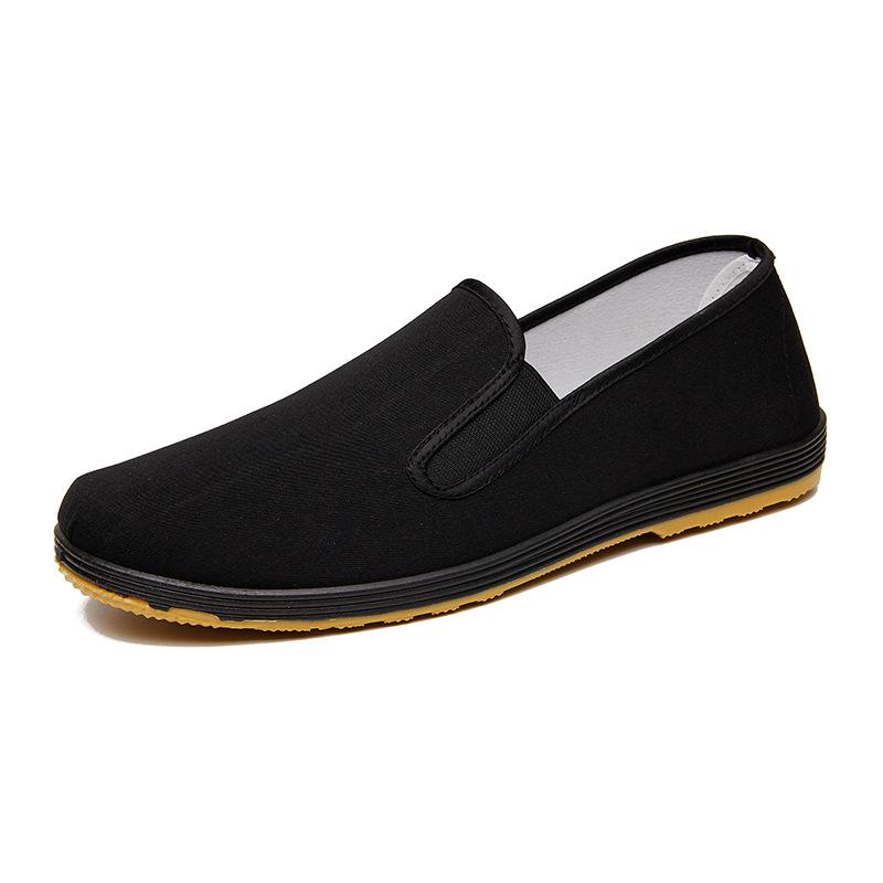 Summer Classic Beijing Cloth Shoes Men's Casual Work Slip-On Anti-Slip Wear-Resistant Cow Tendon Sole Lazy People Canvas Shoes