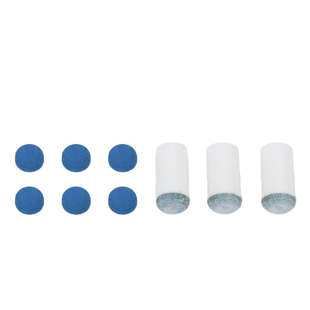 Pool Cue Tips Billiard Cue Tips 20 Sets Secure Fit Abrasion Proof 12mm Replacement Tips for Snooker Players Gray and Blue Plastic  