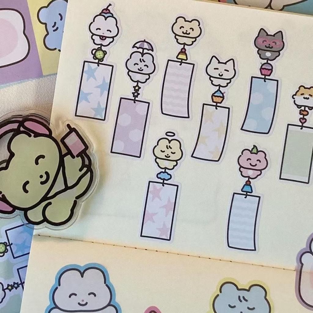 4PC Mix Korean Cute Animal Sticker Roll Girl Heart Dialog Tape Hand Ledger Diy Decoration Material Sticker Student Cute Gift