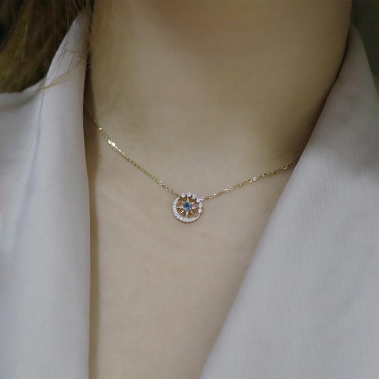 2022 Hexagram Star Trail Japanese Light Luxury Necklace, Gold-Plated s925 Silver, Niche Design for Women