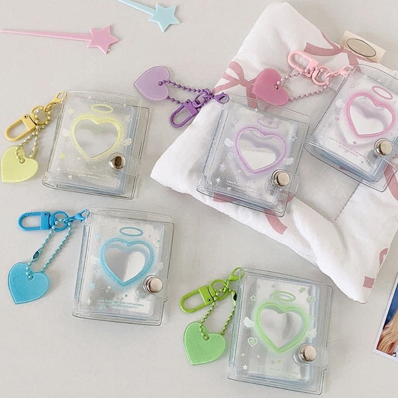 Mini Photo Organizers 16 Pocket Page Transparents Display Book for Sticker Polaroids Memory