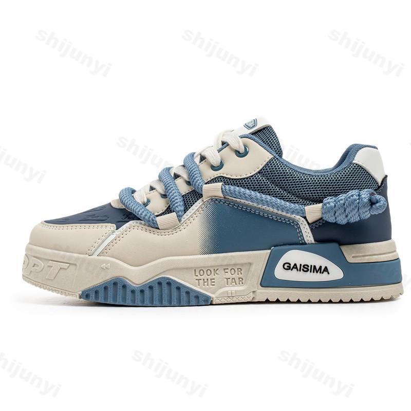 

Fashion Spring New Men 2025 Breathable Fashion Trend Versatile Casual White Shoes Outdoor Sports Comfortable Lightweight Chunky Sneakers 39 синий
