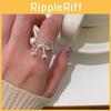 Elegant Adjustable Copper Butterfly Knot Ring For Women With Chic Minimalist Geometric Design