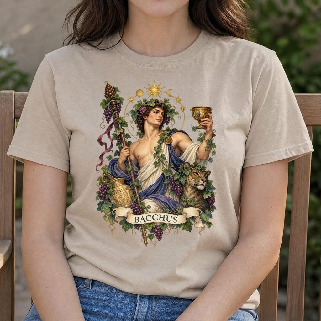 Tarot Bacchus Shirt - Front or Back Print - Mythology Gift