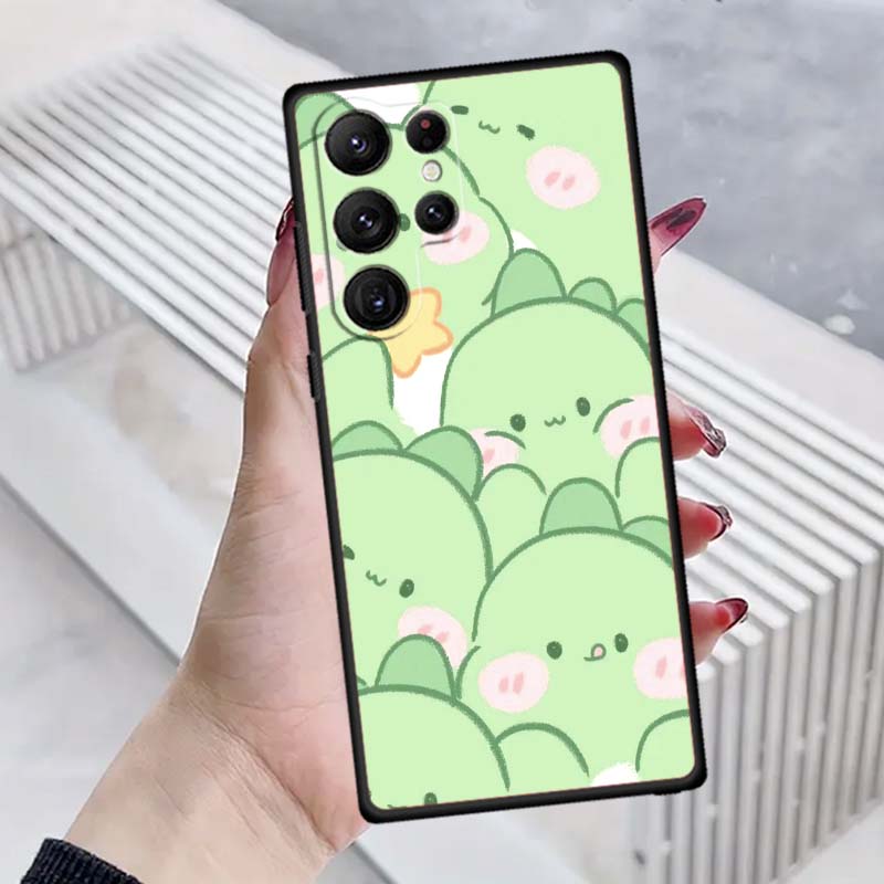 

Cartoon Animals Cute Phone Case For Samsung Galaxy S26 S25 S24 S23 S22 S21 S20 Ultra Plus FE 5G Black Soft TPU Galaxy S24 FE