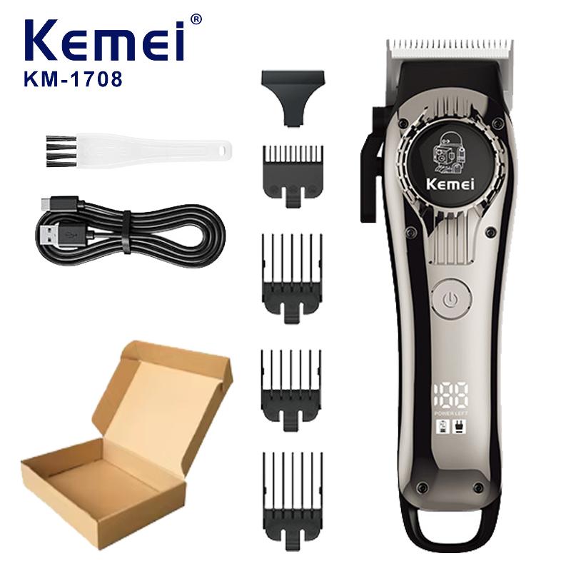 

Kemei KM-1708 Профессиональная Электрическая Машинка для Стрижки Волос Парикмахерская Перезаряжаемая Триммер для Волос Бритва для Бороды Беспроводная Мужская Машинка для Стрижки Волос