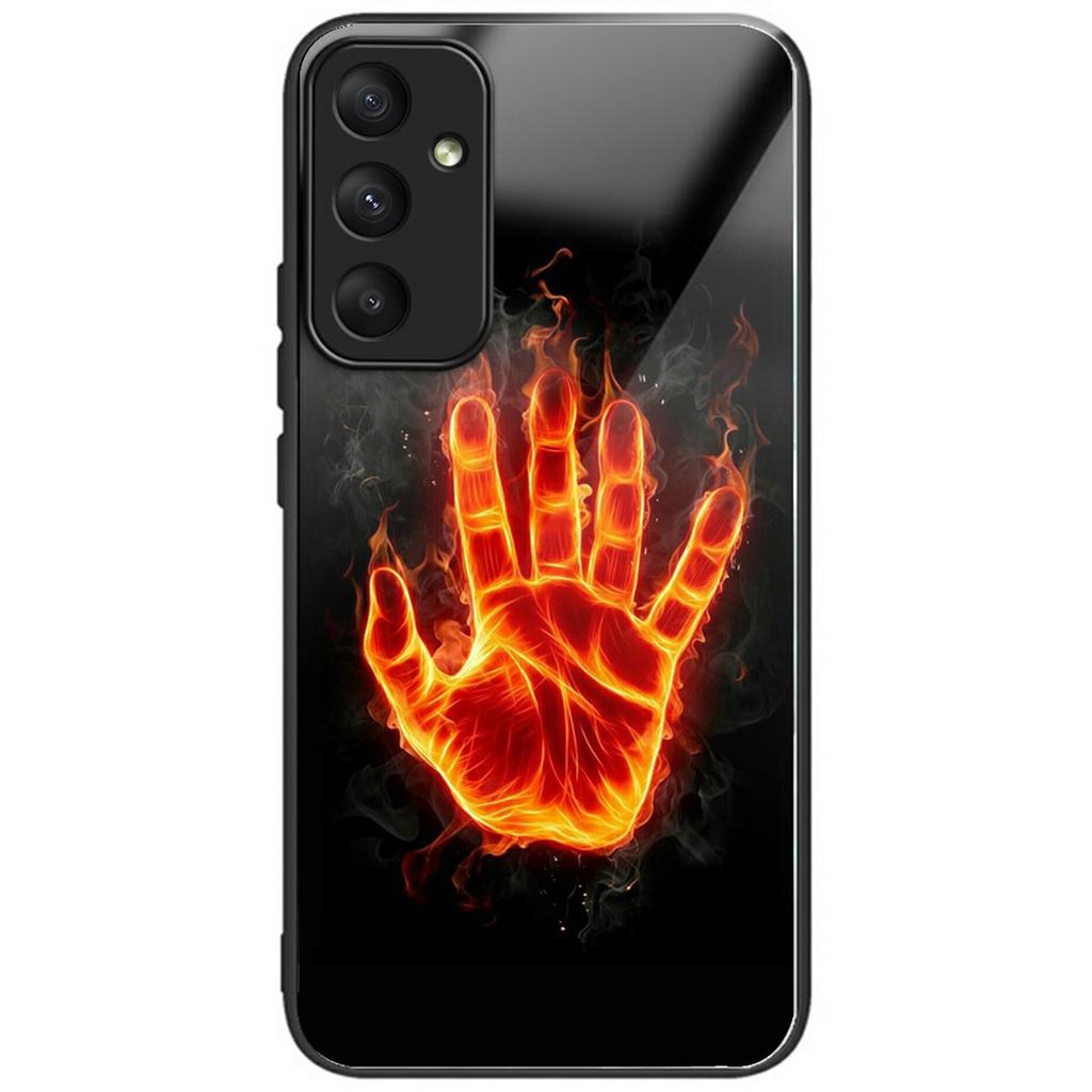 For Samsung Galaxy A56 5G Case Pattern Printing Tempered Glass TPU Drop-Proof Phone Cover