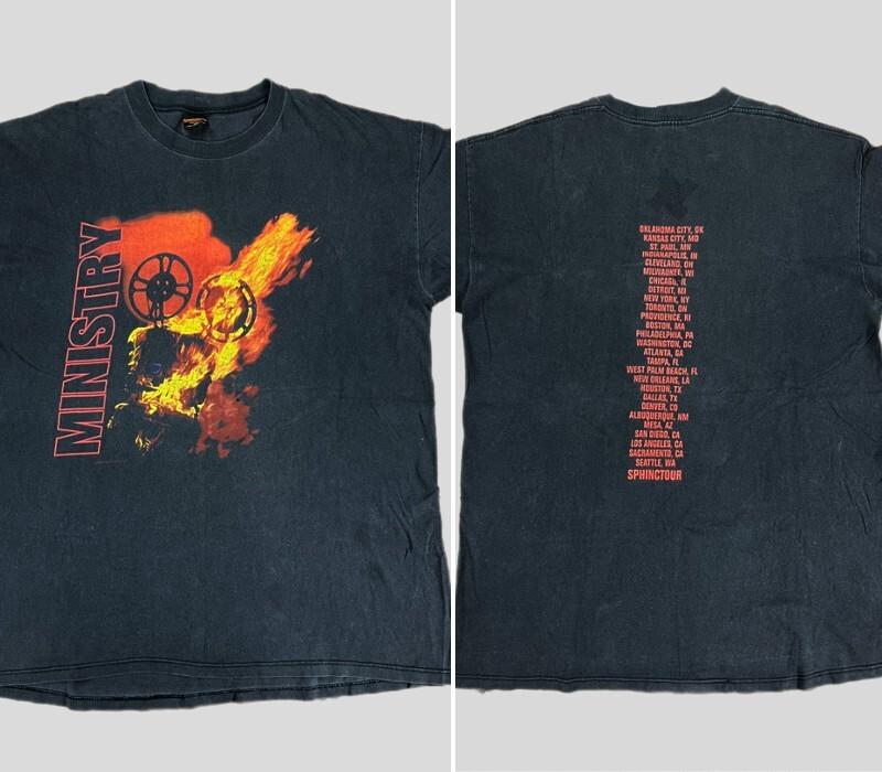 Ministry Sphinctour Tour  2 side black short sleeve tee Unisex T-Shirt XXL
