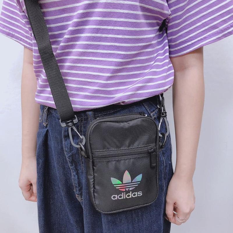 Adidas Originals Trefoil Polyester Cell Phone Pouch, Small Square Bag,