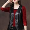 Spring Autumn New Women's Fashion Short Faux PU Vest Outwear Soft Leather Sleeveless Jacket Waistcoat Female Clothes Y18