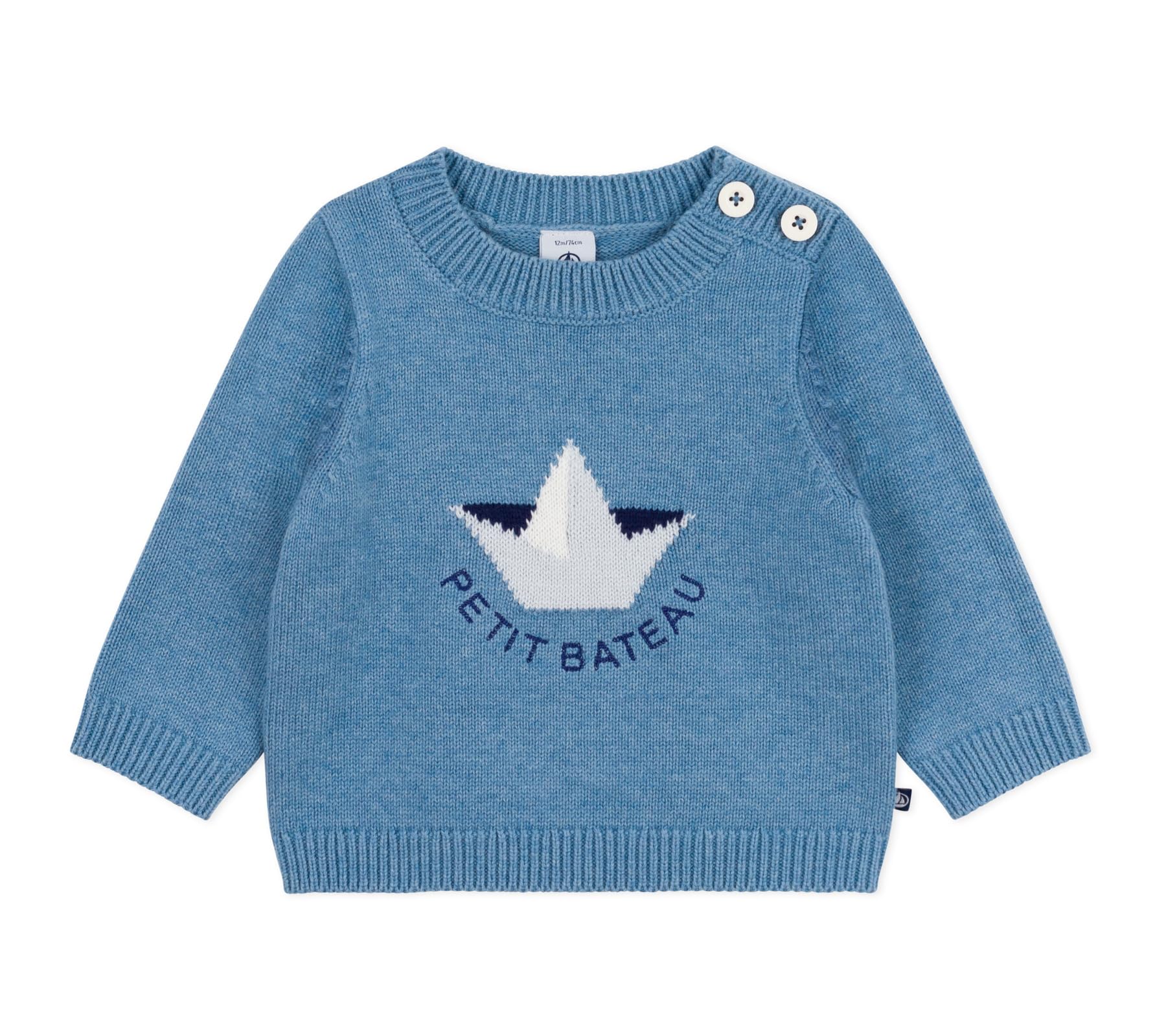 

Petit Bateau Knit Light 36 95cm Pullover, A0EBC, Blue/Multicolor, Months,