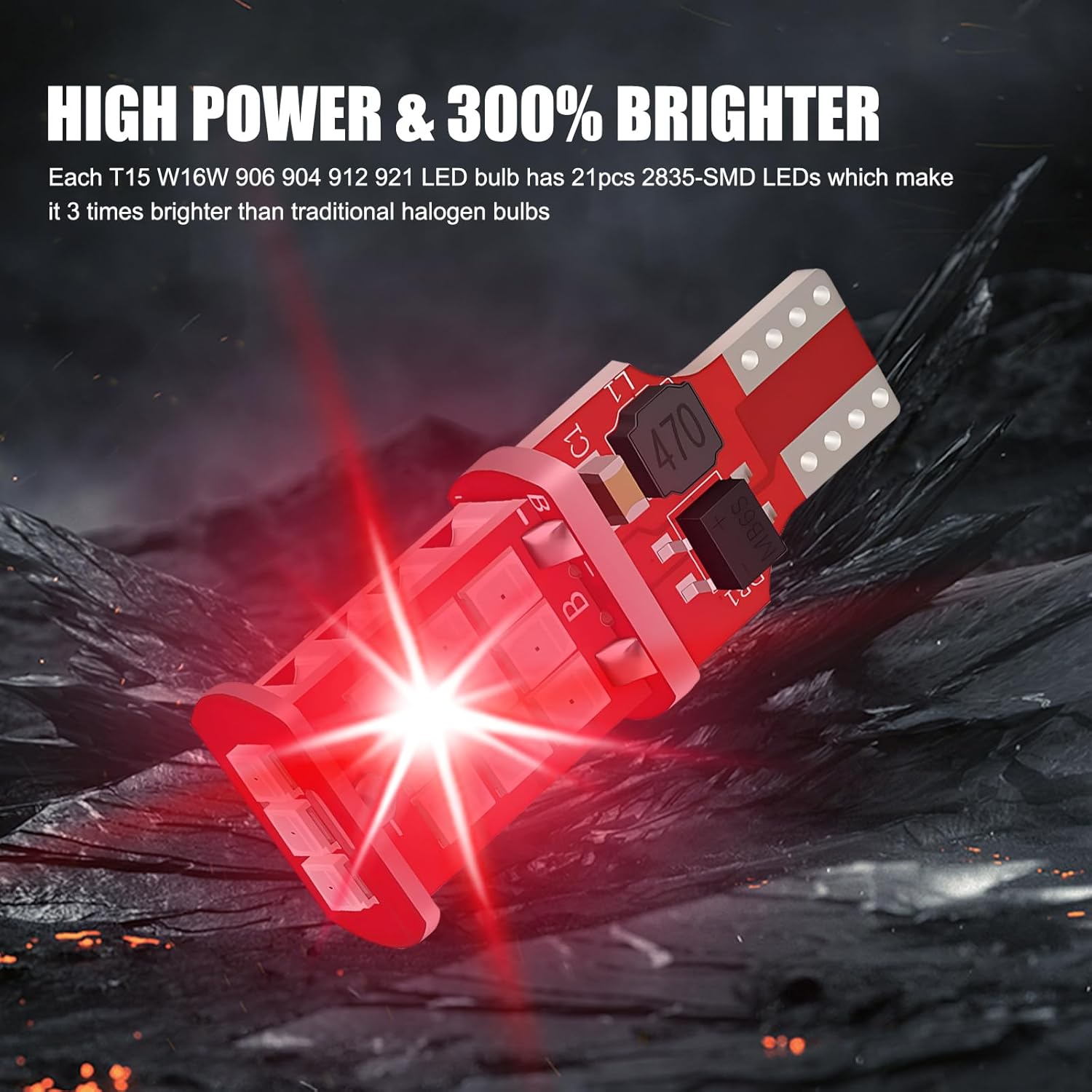 

2 PCS 921/912 Car LED Flashing Warning Lights Bulb, Super Bright Waterproof Vehicle Brake Lights, Non-polar Design, Universal Automotive Flashing