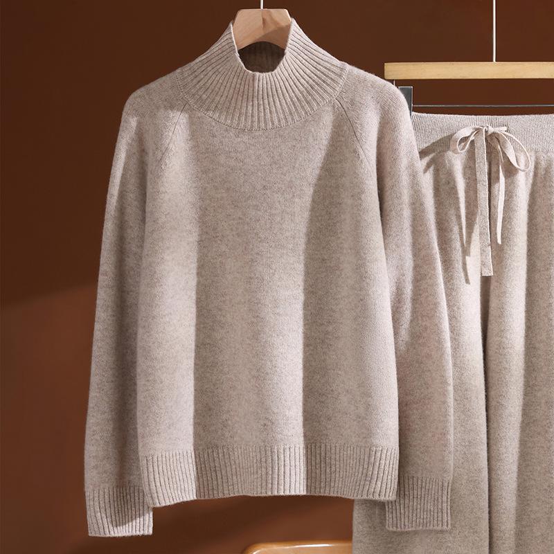 Women's High Neck Lambswool Base Layer: Warm, Thick Autumn/Winter Slimming Pullover Sweater