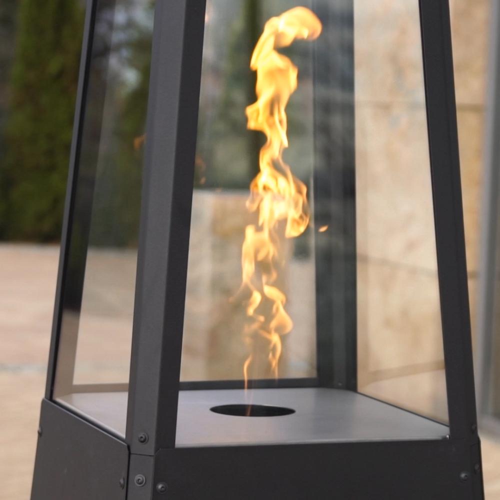 Outdoor Gas Heater Umbrella Steel Black 12 kW Set