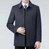 Men's Double-sided Woolen Cashmere Coat Middle-aged Lapel Thickened Woolen Woolen Warm Coat Winter White Duck Down Top