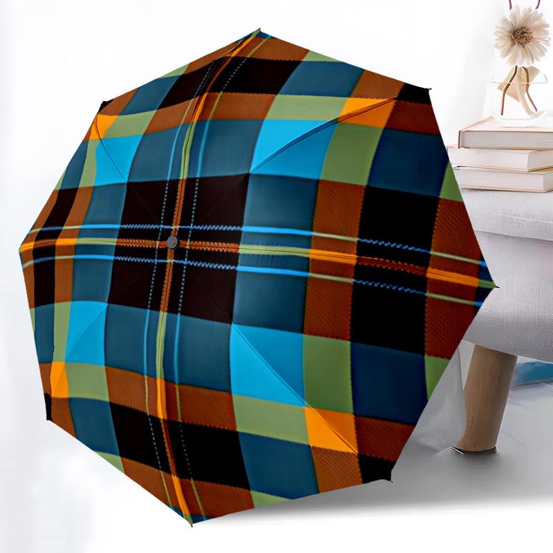 

1pc Tartan Plaid Automatic Umbrella - Automatic Opening And Closing, Sturdy Iron Frame, Formal Occasions yy251018236