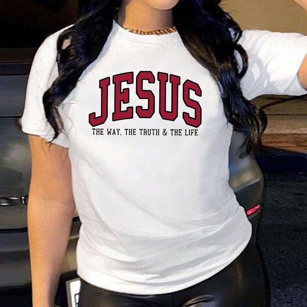 Cotton T-Shirt Short Sleeve Round Neck Women 2d Print Tops