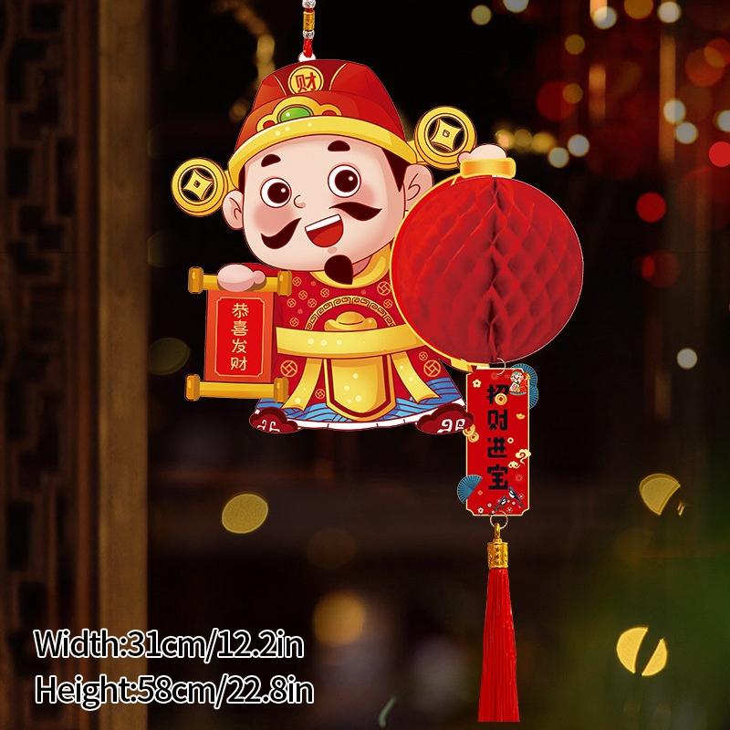Chinese New Year Red Paper Lantern 2025 Paper Honeycomb LanternsChinese Spring Festival Ornament New Year Hanging Pendants
