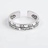 Simple Retro Roman Numeral Thai Silver Couple Ring
