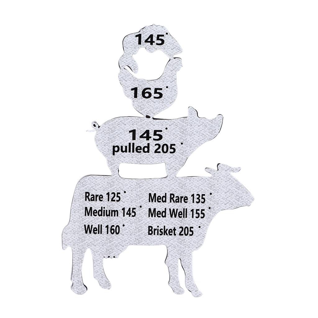 Meat Temperature Magnet Metal Cooking Temperature Guide BBQ Smoking Meat Accessories Gift For Men