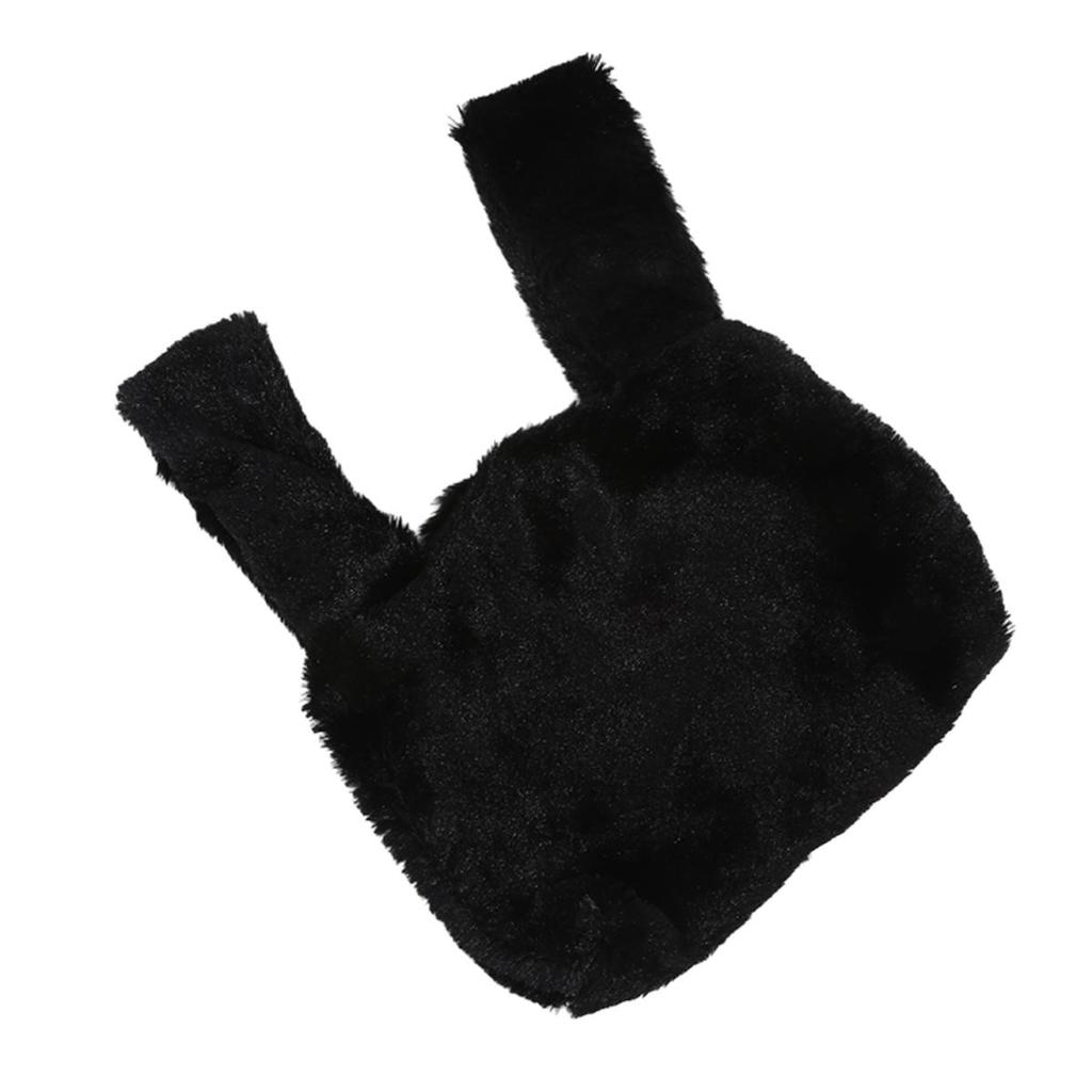 Fluffy Handbag for Women Small Plush Tote Bag Winter Fluffy Women Handbag Soft Solid Color Lipstick Key Small Storage Bag Versatile Commuter