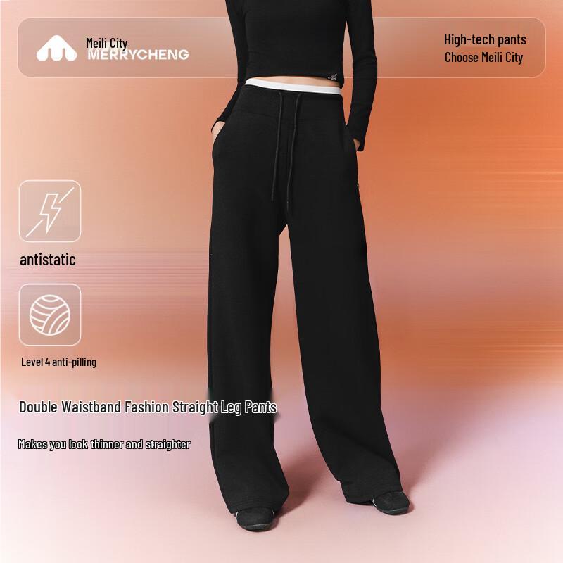 

Meilicheng Women s Versatile Straight-Leg Casual Sweatpants S