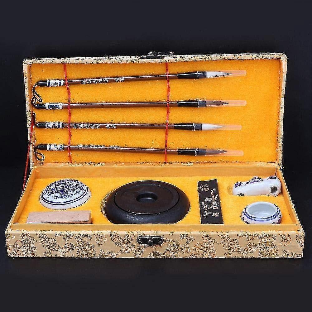 Chinese Traditional -chinese Traditional Calligraphy Set Four Treasures Of The Study Brush Pen/ink/paper/inkstone - Ri