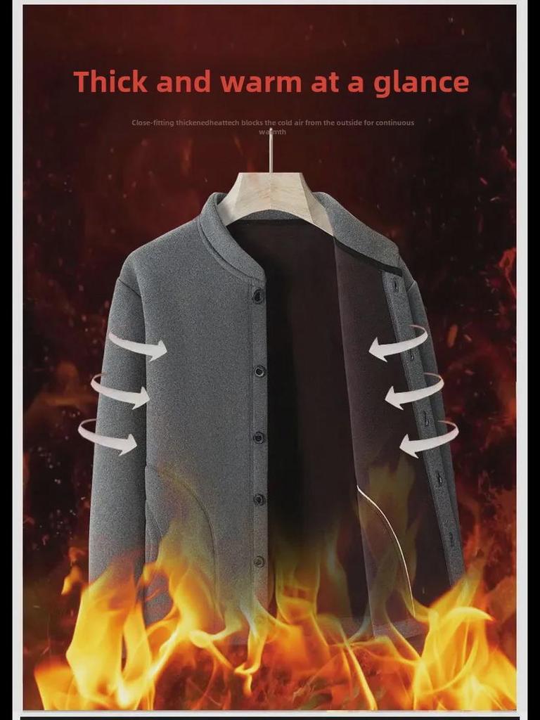 Herren 2024 Winter Warm Velvet Sportswear Dreiteiliger Anzug für mittleres und älteres Alter