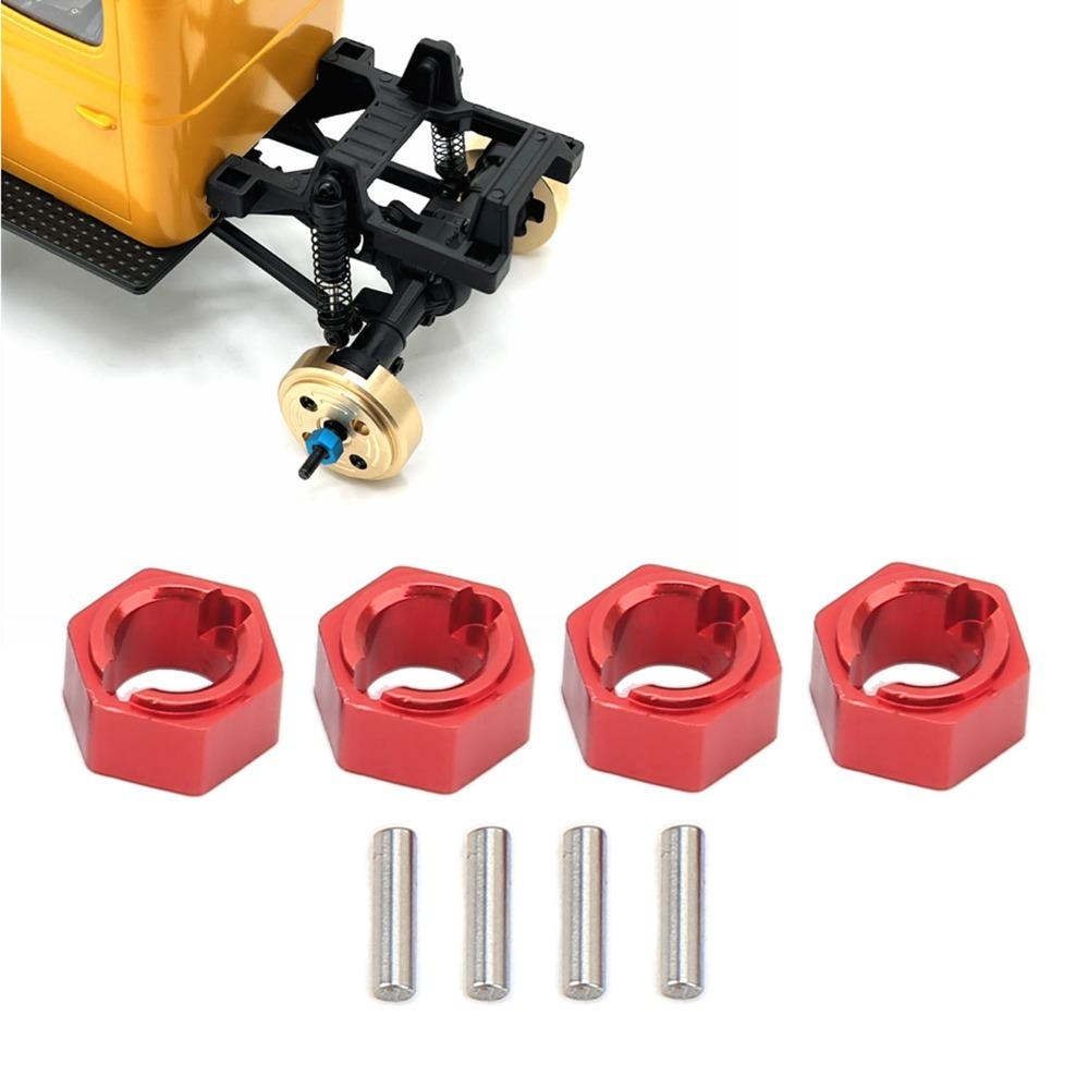 4Pcs CNC Machined 7mm Hex Wheel Hubs Adapter for FMS FCX24 1/24 RC Car RC Off-Road Car