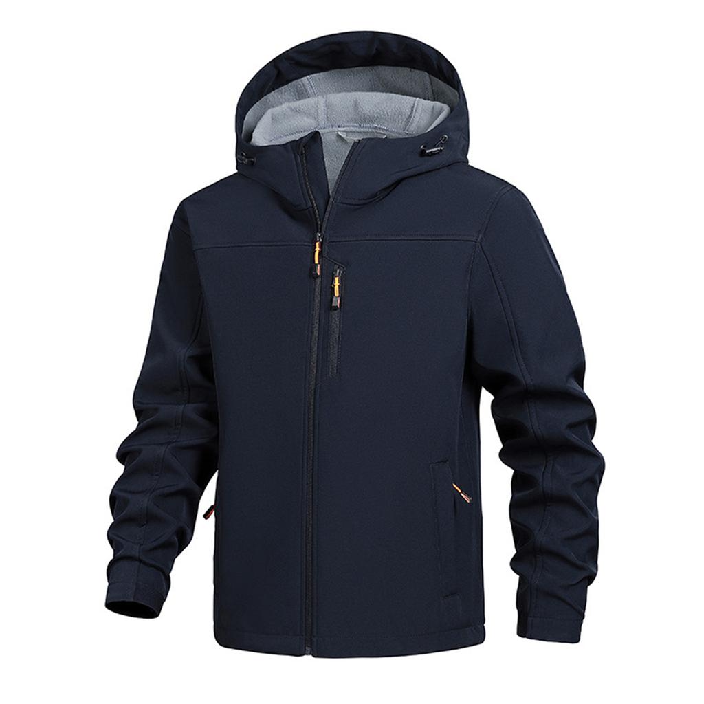 Men's Solid Color Outdoor Mountaineering Waterproof Windproof Fleece Jacket Outdoor Jacket
