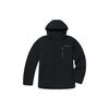 Solid Logo Print Zipper Hooded Waterproof Durable Jacket Men Jackets Black XE2587-010