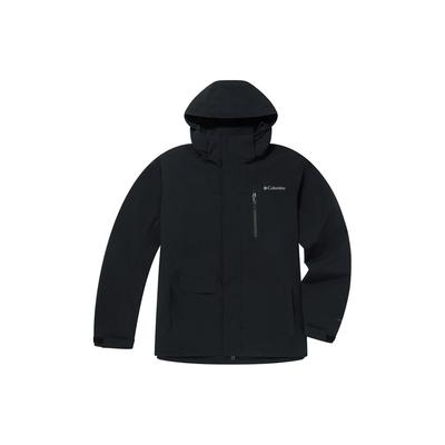 Solid Logo Print Zipper Hooded Waterproof Durable Jacket Men Jackets Black XE2587-010