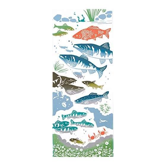 Miyamoto-Towel kenema Made in Japan Chudyed Tenugui Freshwater Fish 3490cm