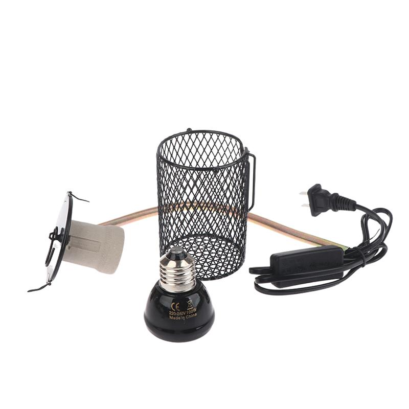 E27 Pet Heating Lamp With Anti-Scalding Lampshade For Turtle Snake Lizard Infrared Ceramic Emitter Heat Light 25/50/75/100W