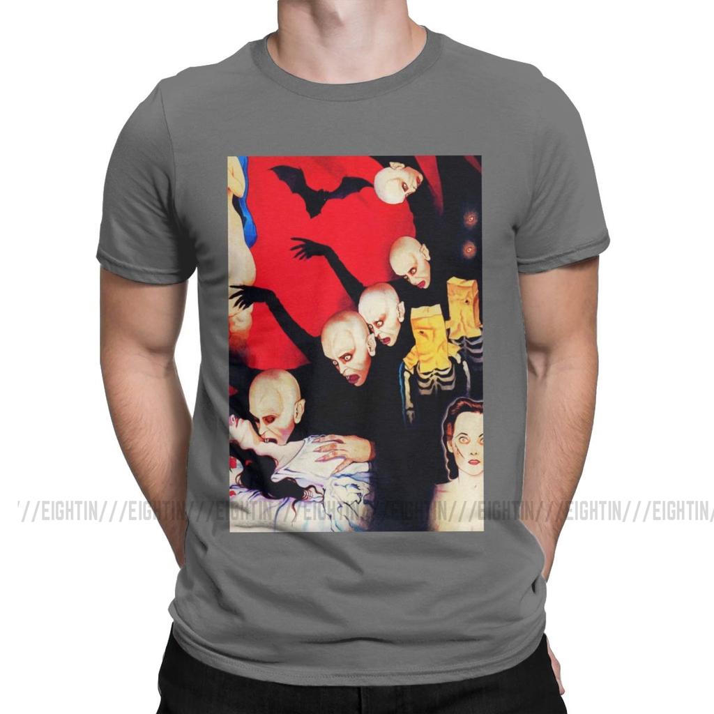 Suehiro Maruo Tops Nosferatu T-Shirt Men Cotton T Shirt Horror Japan Manga Otaku Creepy Halloween Short Sleeve Tee Shirt 6XL