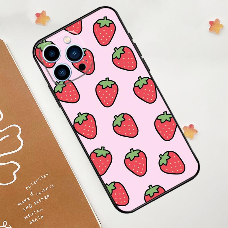 Strawberry Phone Case For iPhone 17 Pro Max 14 11 15 16 Pro Max 12 13 mini 16 Plus 16e 17 Air Funda