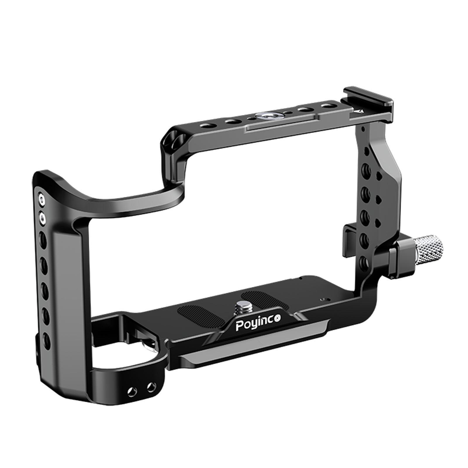 

Poyinco JN-098 Клетка для видеокамеры Клетка для камеры Алюминиевый сплав с креплениями «холодный башмак» Резьба 1/4 дюйма чёрный