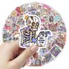 50/100Pcs Holographic Skull Cartoon Doodle Stickers Pack Waterproof for Suitcase Laptop Helmet Skate Phone Scrapbook Cup Decals