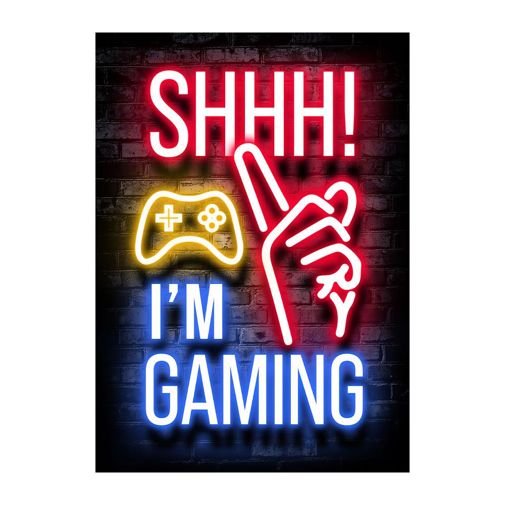 Neon Gaming Gamer Wandkunst Poster Drucke Gamer Leinwandmalerei Leinwandbild für Kinder Jungenzimmer Dekoration Spielzimmer Cuadros