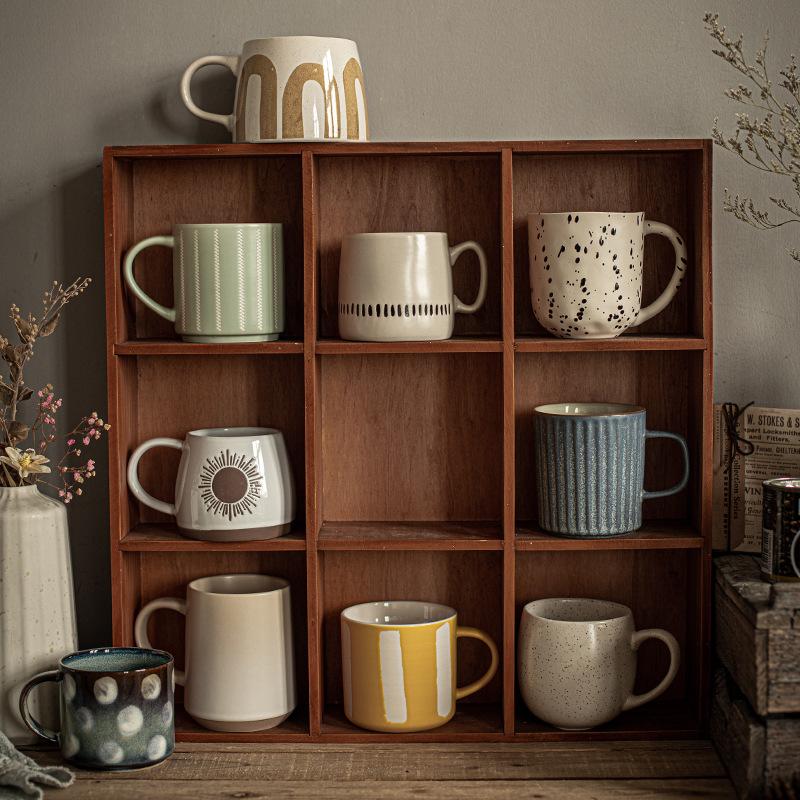 Hochwertige Tasse Universell Japanisch Retro Frühstückstasse Kaffee Wasser Tasse Hochwertige Keramik Tasse mit großem Fassungsvermögen