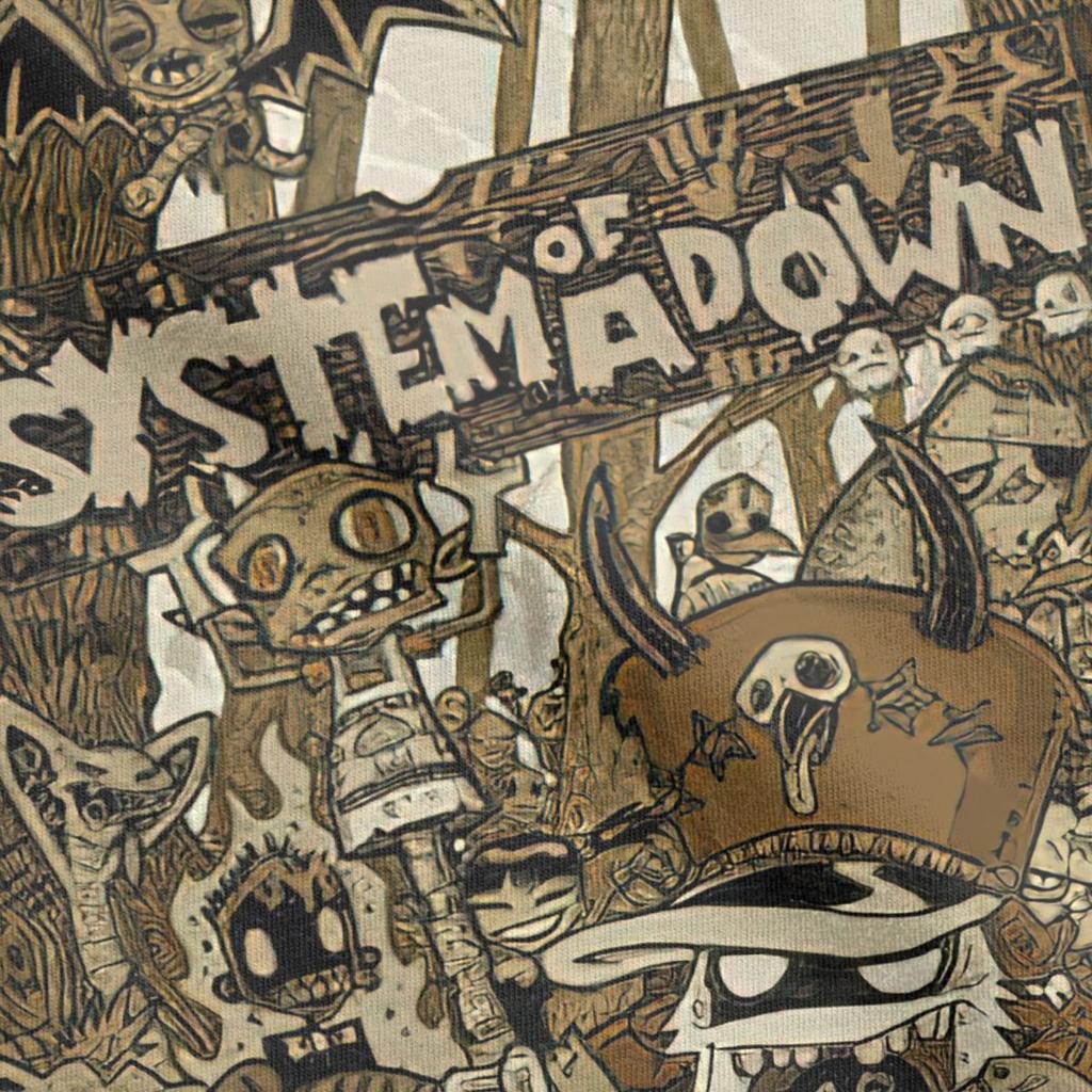 Men Women T-Shirts System Of A Down Music Vintage Cotton Tee Shirt Short Sleeve Heavy Metal T Shirt Crewneck Clothing Gift Idea Unisex