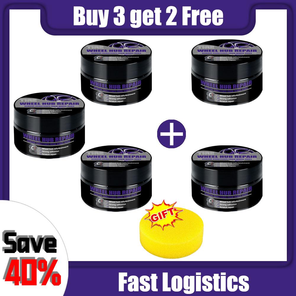 Car Wheel Hub Repair Kit Scratch Removal and Polish Restore Paste - Black And White Silver Aluminum Alloy Rim Anti-Oxidation