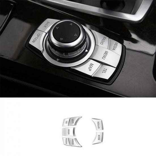 Silver Middle Console Multimedia Buttons Sticker For BMW X3 F25 X4 F26 2011-2017