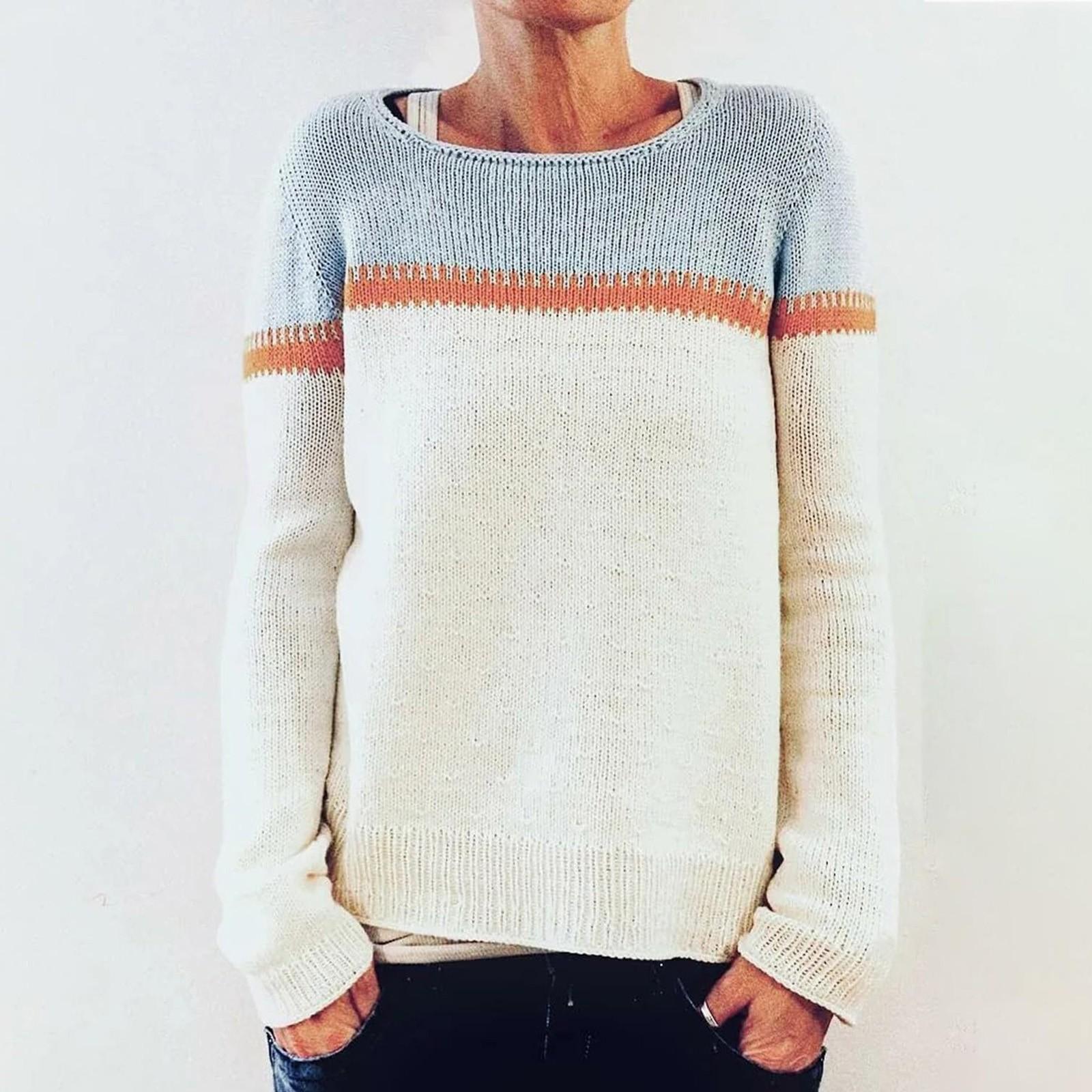 

Женский модный повседневный свитер с круглым вырезом и принтом, свободный свитер с длинными рукавами M