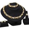 Classic Jewelry Four-Piece Set Love Gold Plated Diamond Necklace Earrings Bracelet Ring Jewelry Set Women