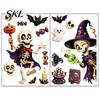 Halloween Window Stickers 2 Sheets Clings, Cartoon Skeleton Static Stickers, Funny Bat And Pumpkin Decals Ghosts Bats Pumpkins for Glass Doors Windows