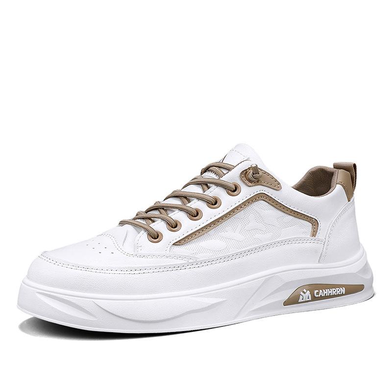 

Мужская обувь спортивная обувь весна и осень новая кожаная поверхность нога повседневная обувь новый студент дышащие кеды мужские белые туфли 44