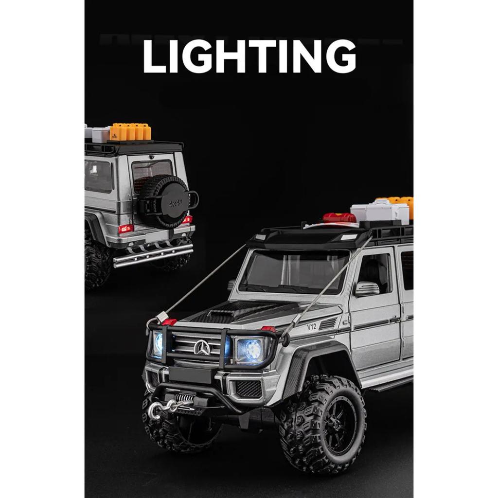 1/22 Modifizierte Version Benz G550 Legierungsauto Modell Diecast Simulation Metallspielzeug Geländewagen Automodell Ton und Licht Geschenk für Kinder