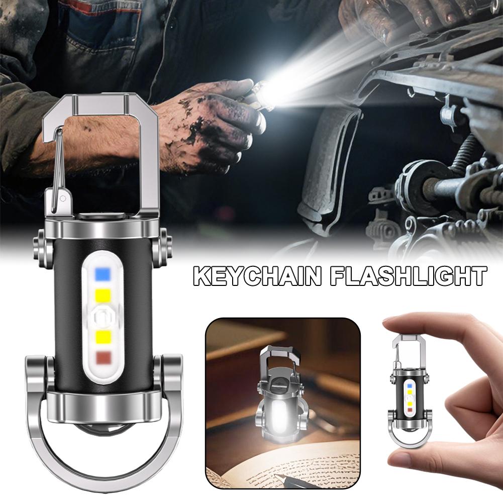 Mini Pocket Flashlight COB Work Light Rechargeable LED Keychain Hanging Portable Waterproof Light Outdoor Sports Emergency Lamp
