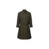 Manteau Capuche Uni Superposé FW23 Série U Mi-long Manches Longues Trench-coat Vêtement d'extérieur Unisexe Vert Olive Foncé 462853-57